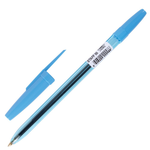 Ручка шариковая масляная STAFF "Office", корпус тонированный, линия письма 0,7 мм, синяя фото 3