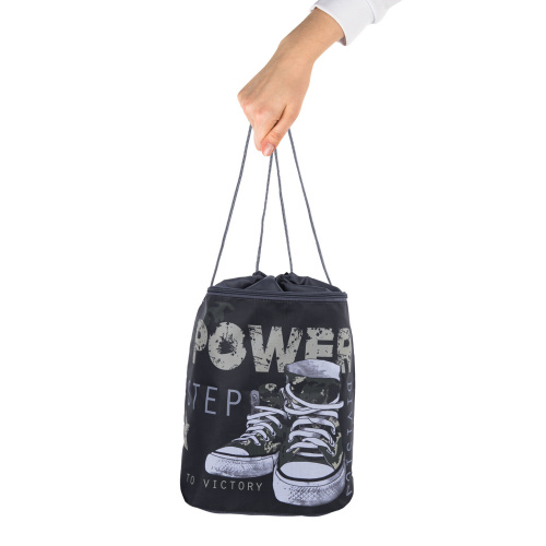 Мешок для обуви BRAUBERG, с петлёй, карман на молнии, 47х37 см, "Power step", 270913 фото 4
