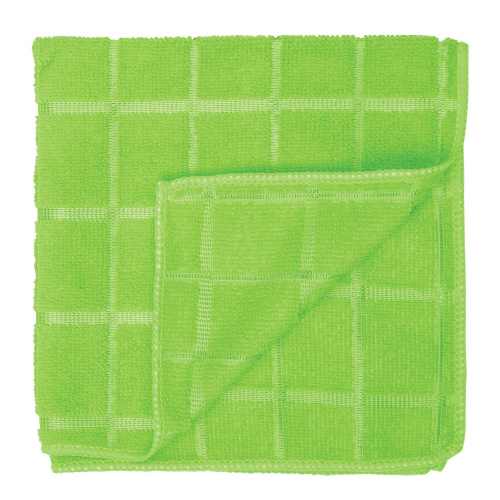 Салфетки универсальные ЛЮБАША, 3 шт., микрофибра, квадратное тиснение, 40х40 см, зеленые фото 5