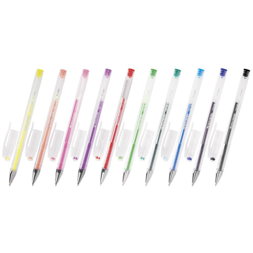 Ручки гелевые BRAUBERG "Jet", 10 цветов, узел 0,7 мм, линия письма 0,5 мм фото 4