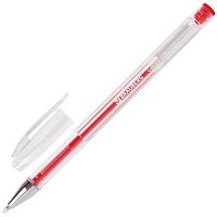 Ручка гелевая BRAUBERG "Jet", корпус прозрачный, узел 0,5 мм, линия письма 0,35 мм, красная