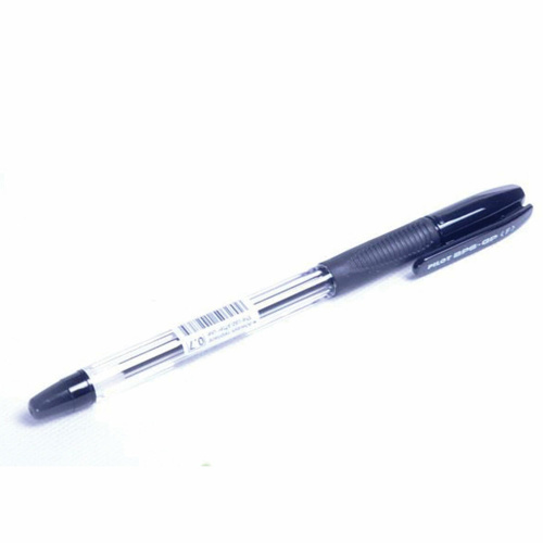Ручка шариковая масляная с грипом PILOT "BPS-GP", корпус прозрачный, линия письма 0,32 мм, черная фото 3