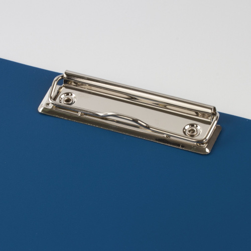 Папка с 2-мя металлическими прижимами BRAUBERG, стандарт, до 100 листов, 0,6 мм, синяя фото 9