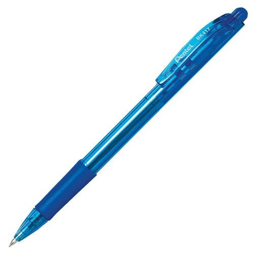 Ручка шариковая масляная автоматическая с грипом PENTEL "Fine Line", линия письма 0,27 мм, синяя
