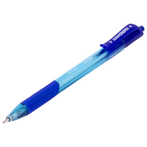 Ручка шариковая масляная автоматическая с грипом ЮНЛАНДИЯ COLOR MIX, линия письма 0,35 мм, синяя фото 9