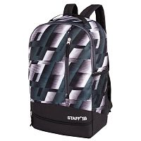 Рюкзак STAFF STRIKE, 45х27х12 см, универсальный, 3 кармана, черно-серый