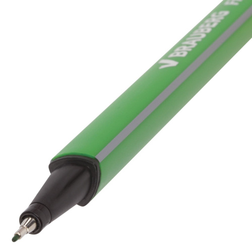 Ручка капиллярная (линер) BRAUBERG "Aero", трехгранная, линия письма 0,4 мм, светло-зеленая фото 3
