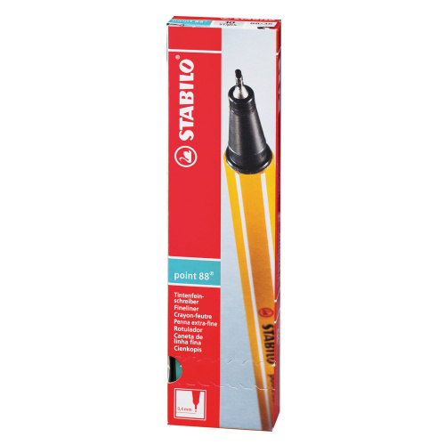 Ручка капиллярная (линер) STABILO "Point 88", корпус оранжевый, небесная лазурь фото 2