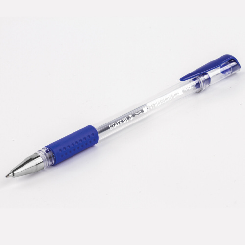 Ручка гелевая STAFF "EVERYDAY", 12 штук, линия письма 0,35 мм, с грипом, синяя фото 6