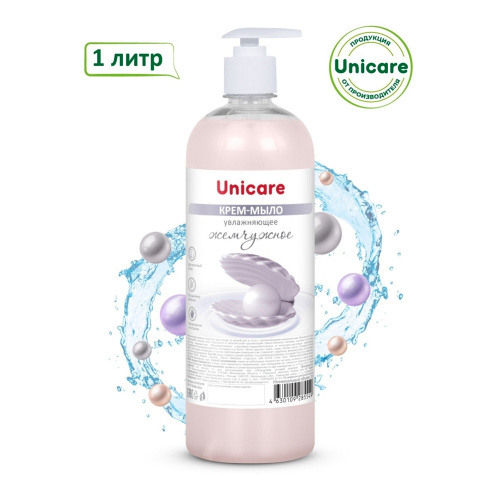 Мыло-крем туалетное жидкое увлажняющее "Unicare" Жемчужное 1 л фото 3