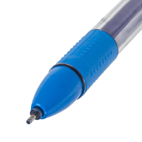Ручка гелевая с грипом STAFF "College", корпус прозрачный, линия письма 0,3 мм, синяя фото 2
