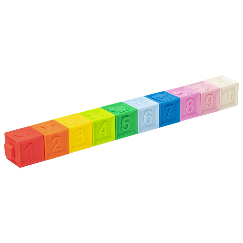 Тактильные кубики, сенсорные игрушки ЮНЛАНДИЯ, 10 шт., развивающие, с функцией сортера фото 4