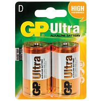 Батарейки GP Ultra, D, алкалиновые, 2 шт., блистер