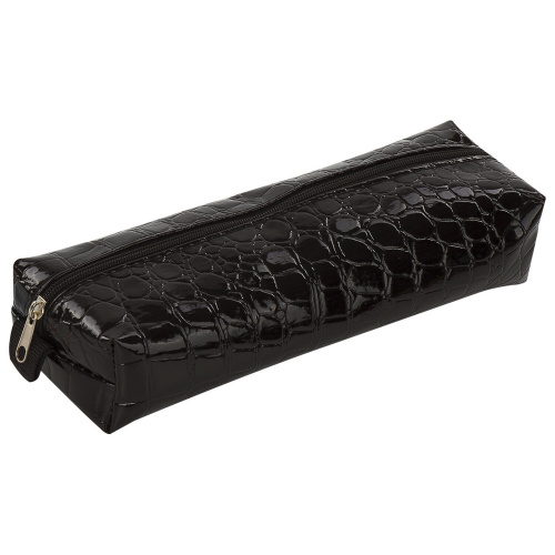 Пенал-косметичка BRAUBERG "Ultra black", 20х6х4 см, "крокодиловая кожа" фото 6