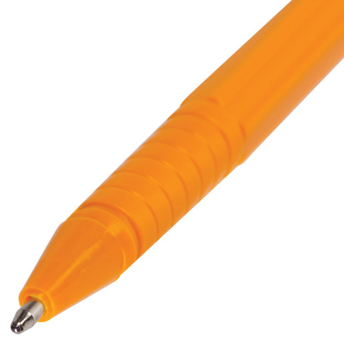 Ручка шариковая STAFF "EVERYDAY", шестигранная, корпус оранжевый, линия письма 0,5 мм, синяя фото 7