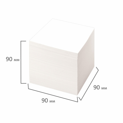 Блок для записей STAFF, непроклеенный, куб 9х9х9 см, белизна 90-92%, белый фото 5