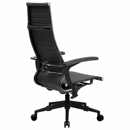 Кресло офисное МЕТТА "К-8.1-Т" пластик, экокожа перфорированная, сиденье регулируемое, черное фото 9