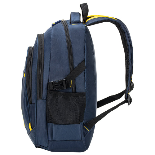 Рюкзак BRAUBERG TITANIUM, 45х28х18см, универсальный, синий, желтые вставки фото 7