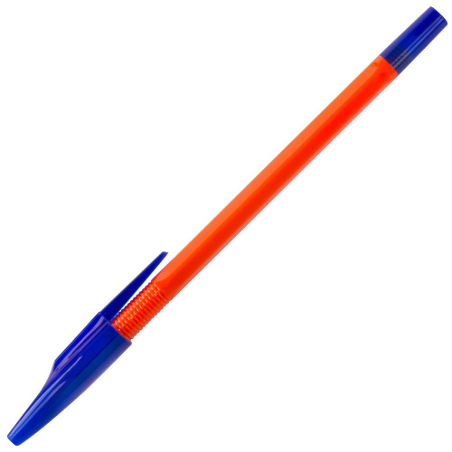 Ручка шариковая масляная STAFF "Flare", корпус оранжевый, линия письма 0,7 мм, синяя фото 3