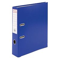 Папка-регистратор BRAUBERG, покрытие пластик, 75 мм, с уголком, синяя