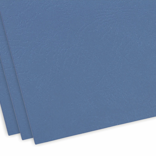Обложки картонные для переплета ОФИСМАГ, А4, 100 шт., тиснение под кожу, 230 г/м2, синие фото 2