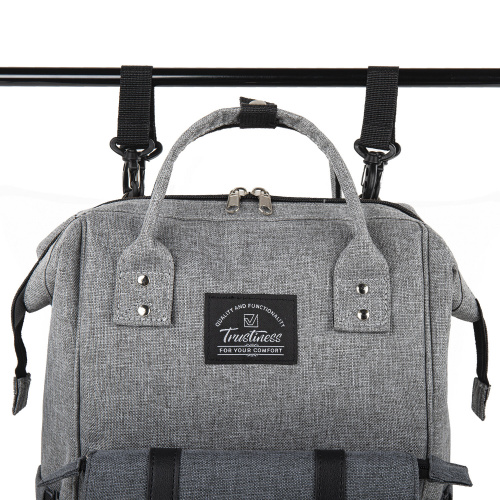 Рюкзак для мамы BRAUBERG MOMMY, 41x24x17 см, крепления для коляски, термокарманы, серый фото 8