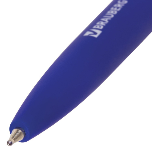 Ручка шариковая масляная автоматическая BRAUBERG "Sky Blue", линия письма 0,35 мм, синяя фото 8