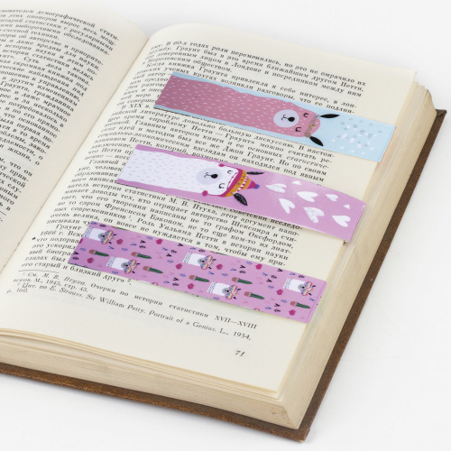 Закладки для книг с магнитом ЮНЛАНДИЯ "Ламы", 6 шт., блестки, 25x196 мм фото 5