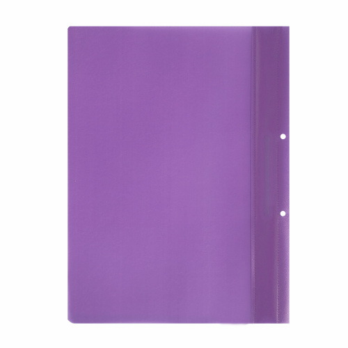 Скоросшиватель пластиковый с перфорацией STAFF, А4, 100/120 мкм, фиолетовый, 271720 фото 3