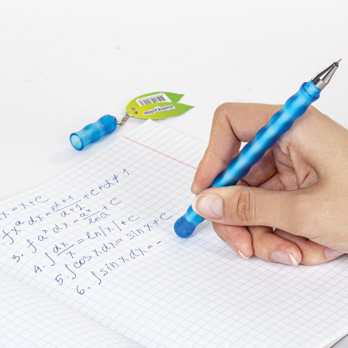 Ручка стираемая гелевая ЮНЛАНДИЯ "Горошек", прорезиненный корпус, линия письма 0,35 мм, синяя фото 4