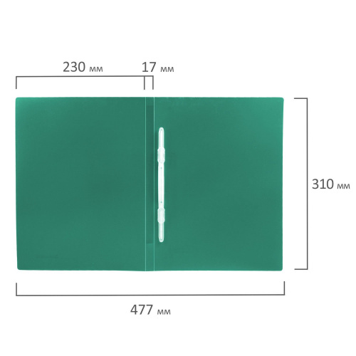 Папка с пластиковым скоросшивателем BRAUBERG "Office", до 100 листов, 0,5 мм, зеленая фото 7