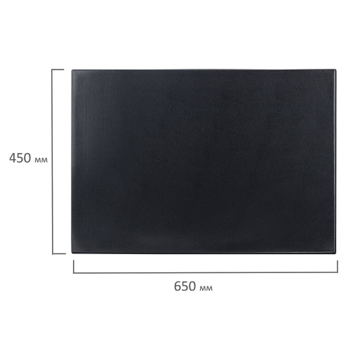 Коврик-подкладка настольный для письма BRAUBERG, 650х450 мм, с прозрачным карманом, черный фото 3