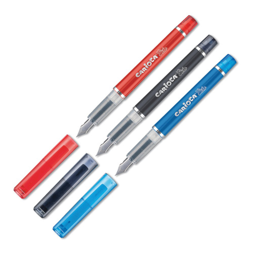 Ручка перьевая CARIOCA "Stilo", иридиевое перо, 2 сменных картриджа, корпус ассорти фото 5