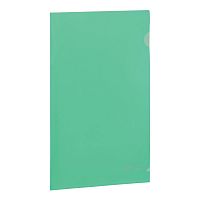 Папка-уголок жесткая BRAUBERG, 0,15 мм, зеленая