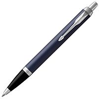 Ручка шариковая PARKER "IM Core Matte Blue CT", корпус темно-синий, хромированные детали, синяя