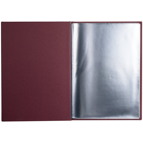 Папка ДПС "Меню", 220х320 мм, на трех винтах, с 10 файлами, бордовая фото 2