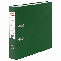 Папка-регистратор BRAUBERG 70 мм, с покрытием из ПВХ, зеленая