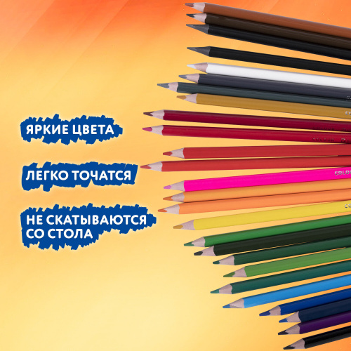 Карандаши цветные пластиковые, BRAUBERG PREMIUM 24 цвета + 2 чернографитных карандаша, 181937 фото 3