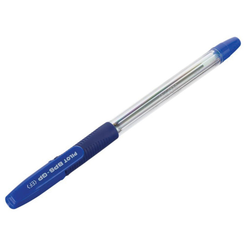 Ручка шариковая масляная с грипом PILOT "BPS-GP", корпус прозрачный, линия письма 0,25 мм, синяя фото 4