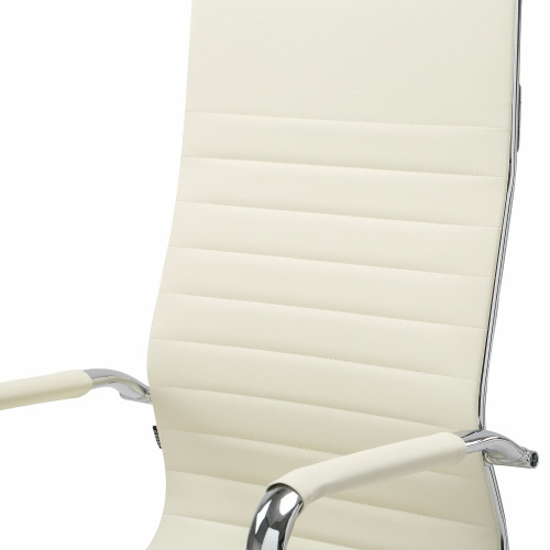 Кресло офисное BRABIX "Energy EX-509", экокожа, хром, бежевое фото 5