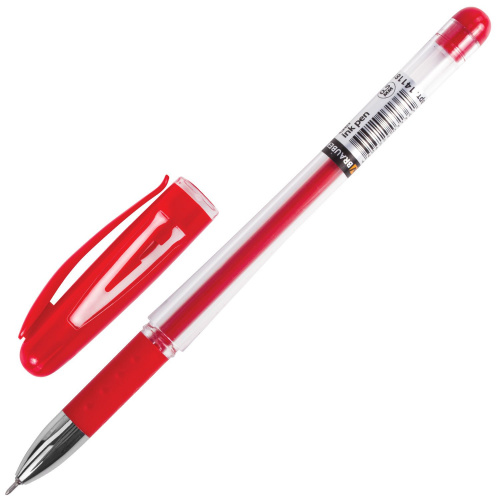 Ручка гелевая с грипом BRAUBERG "Geller", игольчатый узел 0,5 мм, линия письма 0,35 мм, красная фото 3