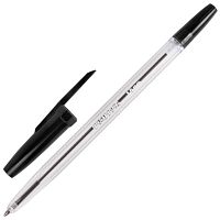 Ручка шариковая BRAUBERG "Line", корпус прозрачный, узел 1 мм, линия письма 0,5 мм, черная