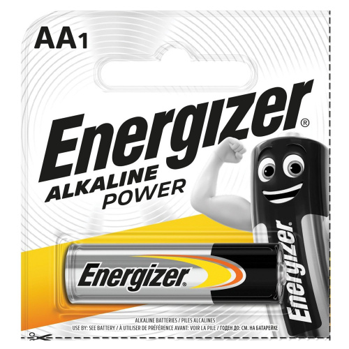 Батарейка ENERGIZER Alkaline Power, AA, алкалиновая, пальчиковая, 1 шт., в блистере