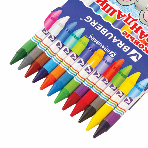 Восковые карандаши BRAUBERG, 12 цветов фото 3
