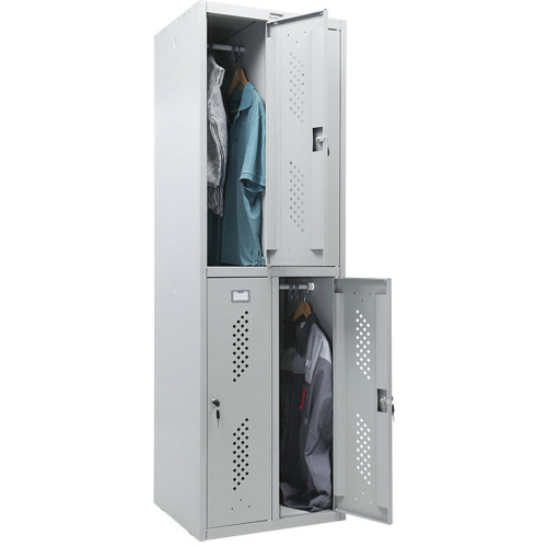 Шкаф металлический для одежды ПРАКТИК "LS-22", 1830х575х500 мм, 30 кг, четырехсекционный фото 2