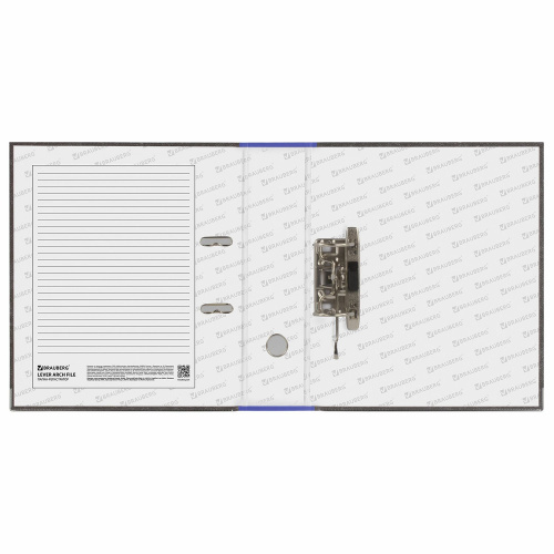 Папка-регистратор BRAUBERG, фактура стандарт, с мраморным покрытием, 75 мм, синий корешок фото 10