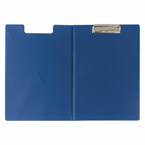 Папка-планшет BRAUBERG, А4, с прижимом и крышкой, картон/ПВХ, синяя фото 8
