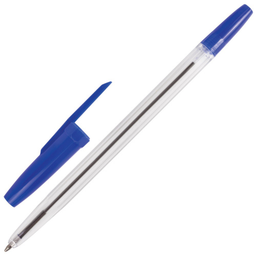 Ручка шариковая BRAUBERG "Line", корпус прозрачный, узел 1 мм, линия письма 0,5 мм, синяя фото 4