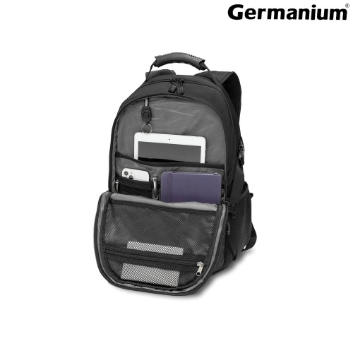 Рюкзак GERMANIUM "S-01", 47х32х20 см, универсальный, с отделением для ноутбука, влагостойкий, черный фото 3