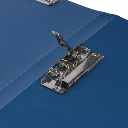 Папка с 2-мя металлическими прижимами BRAUBERG, стандарт, до 100 листов, 0,6 мм, синяя фото 6